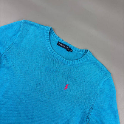 Light Blue Ralph Lauren Knitted Sweater - Women M - Very Good - Revaleur