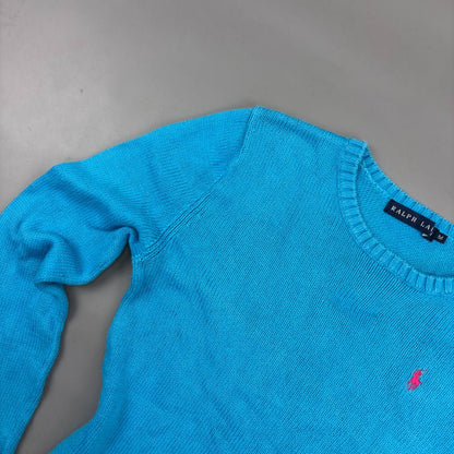 Light Blue Ralph Lauren Knitted Sweater - Women M - Very Good - Revaleur