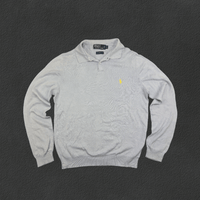 Light Blue Ralph Lauren Longsleeve Polo Shirt - Men S - Very Good - Revaleur