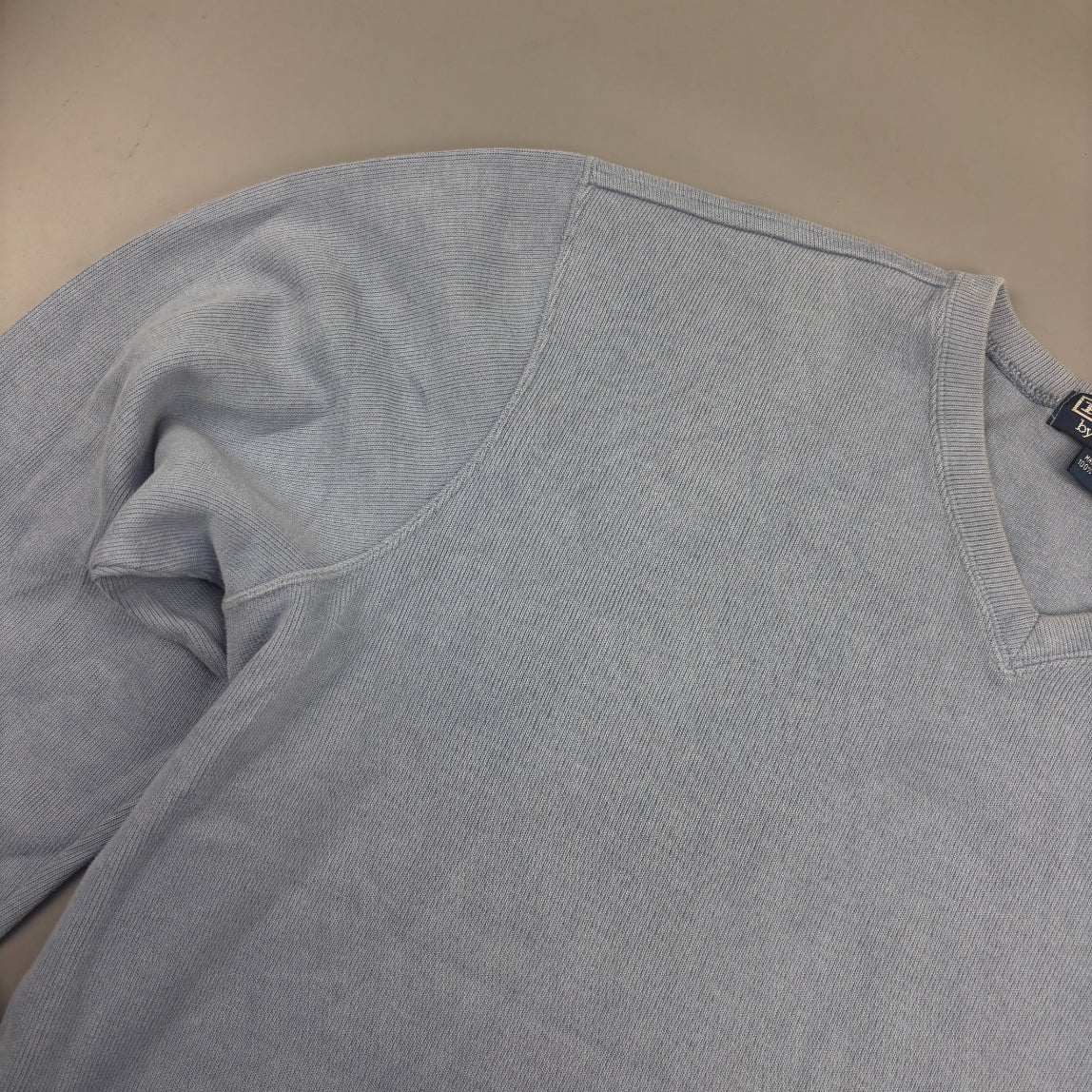 Light Blue Ralph Lauren V - neck Sweater - Men L - Very Good - Revaleur