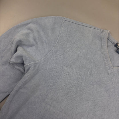Light Blue Ralph Lauren V - neck Sweater - Men L - Very Good - Revaleur