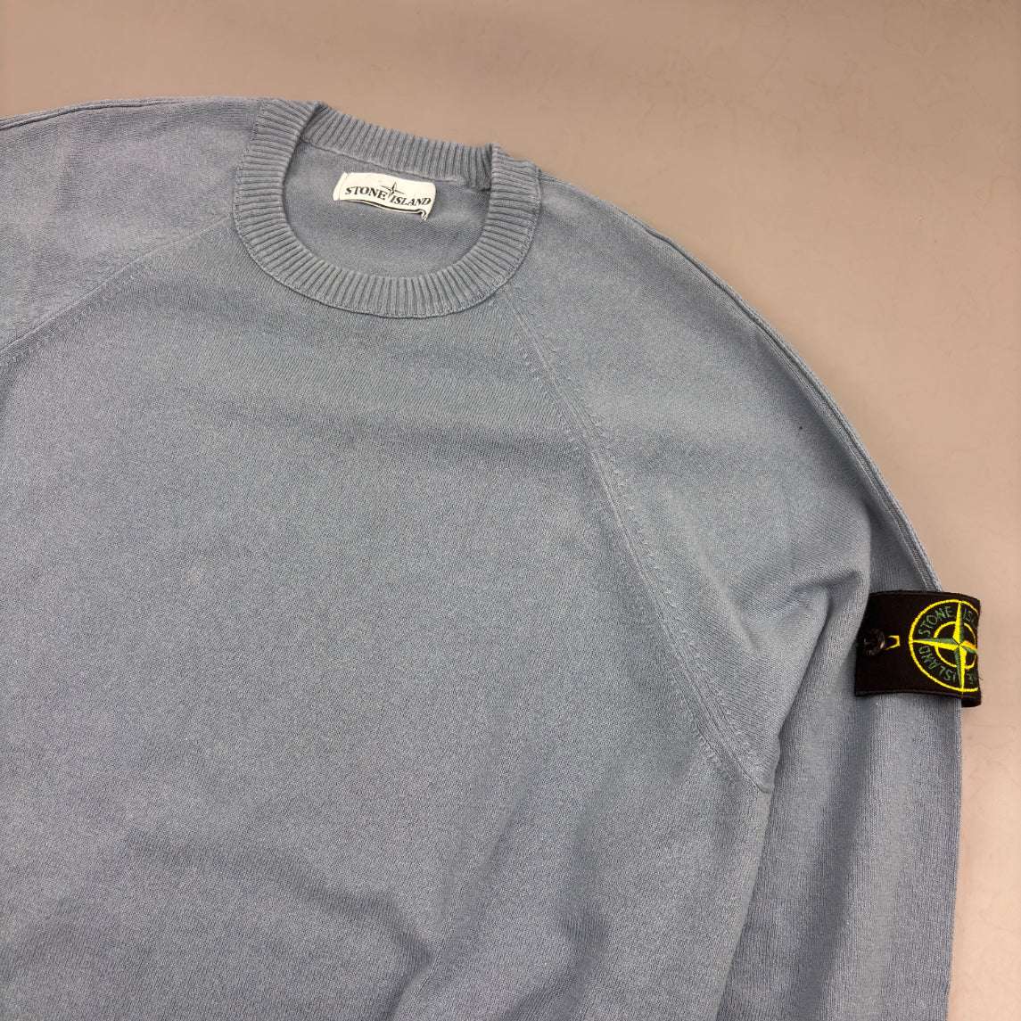 Light Blue Stone Island Jumper - Men XL - Very Good - Revaleur