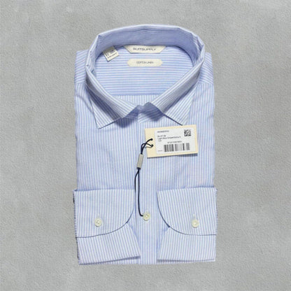 Light Blue Striped Shirt Suitsupply - W37/38 - New With Tags - Revaleur