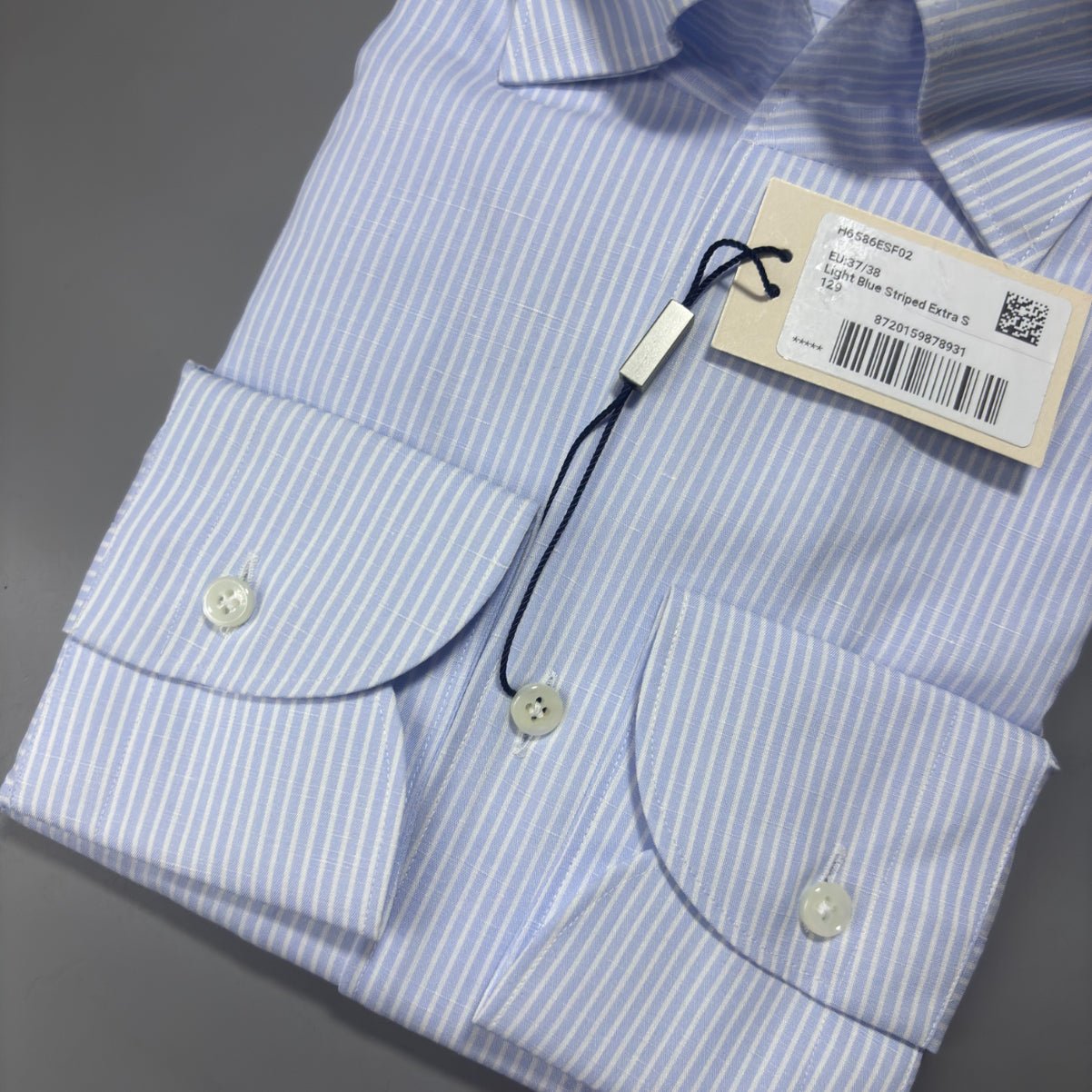Light Blue Striped Shirt Suitsupply - W37/38 - New With Tags - Revaleur