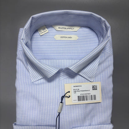 Light Blue Striped Shirt Suitsupply - W37/38 - New With Tags - Revaleur