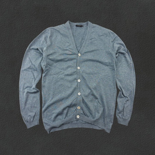 Light Blue Suitsupply Cardigan - Men M - Very Good - Revaleur