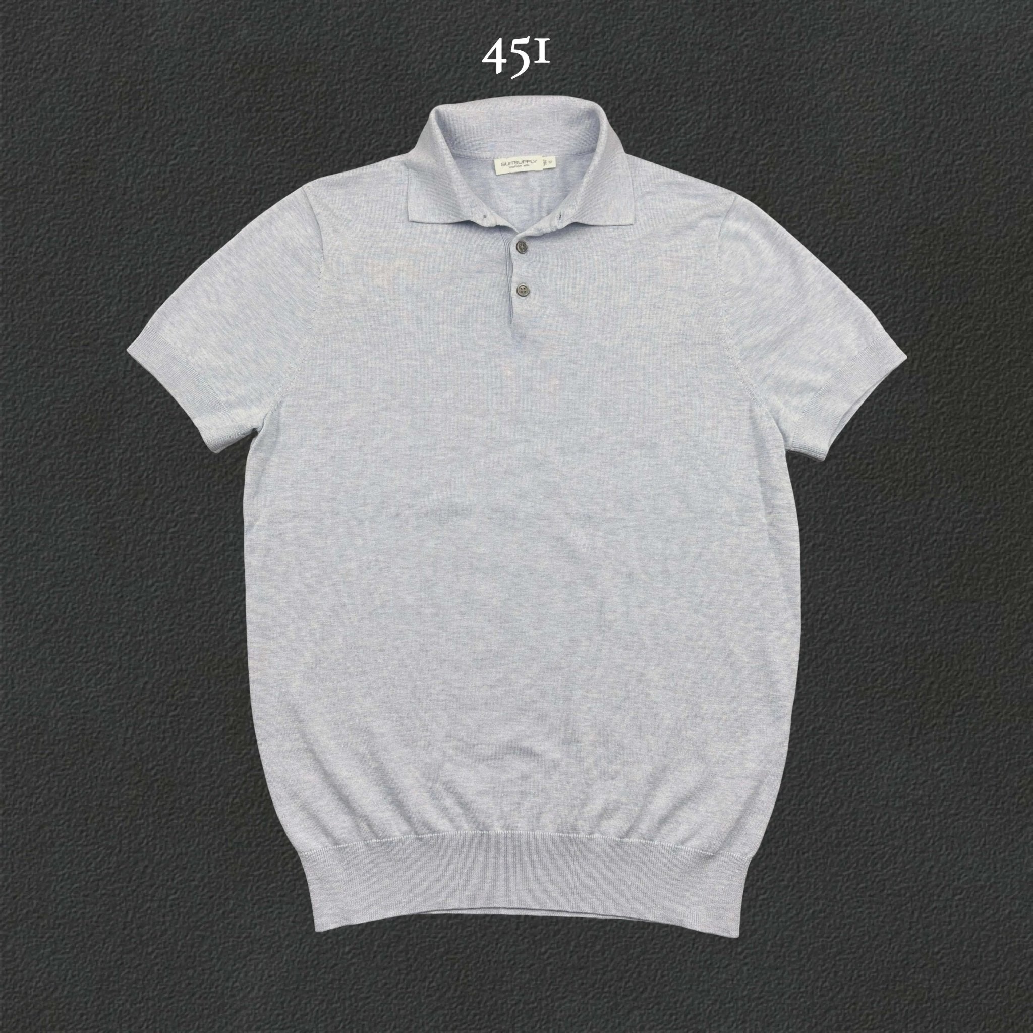 Light Blue Suitsupply Polo Shirt - Men M - New - Revaleur