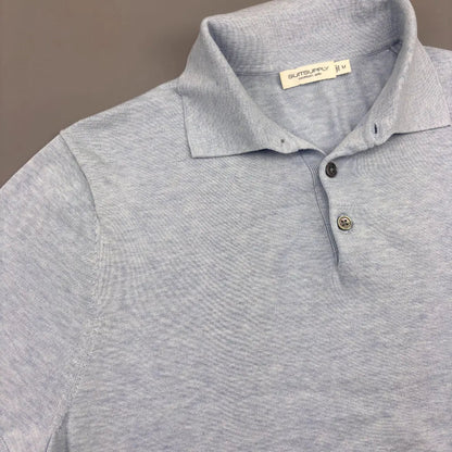 Light Blue Suitsupply Polo Shirt - Men M - New - Revaleur