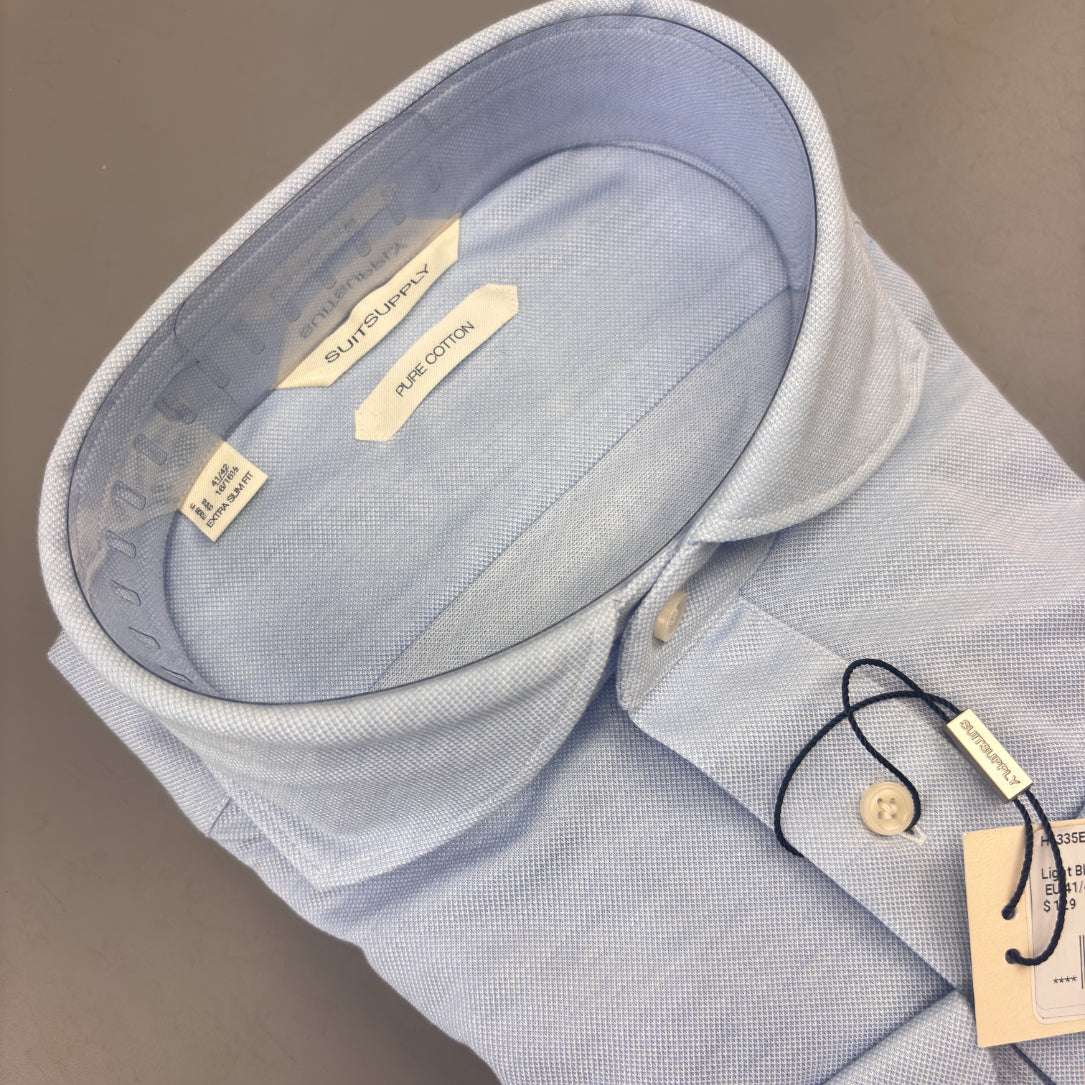 Light Blue Suitsupply Popover - Men 40 - New With Tags - Revaleur