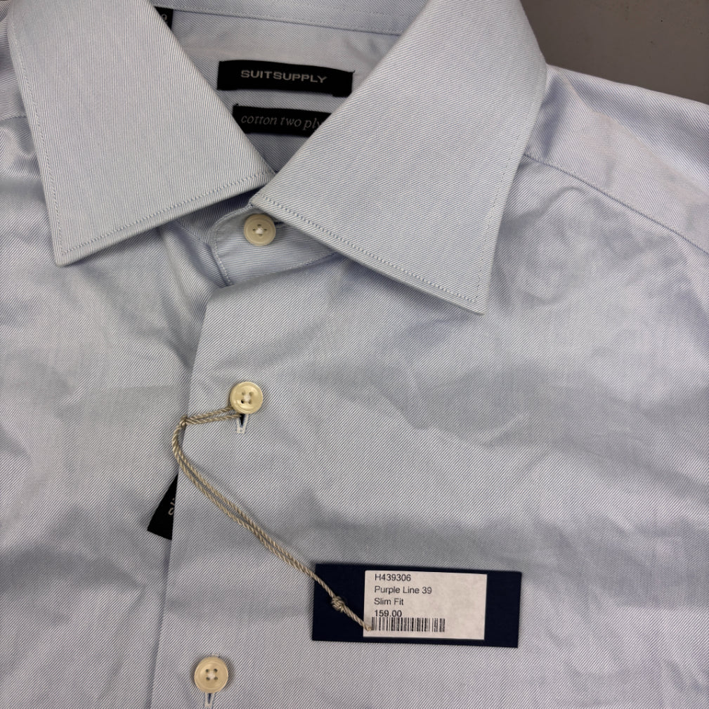 Light Blue Suitsupply Shirt - Men 39 - New With Tags - Revaleur