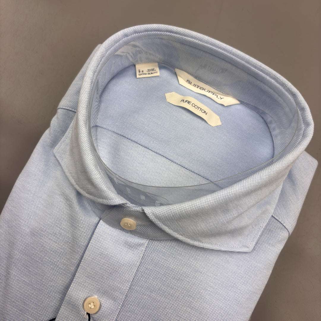 Light Blue Suitsupply Shirt - W42 - New With Tags - Revaleur