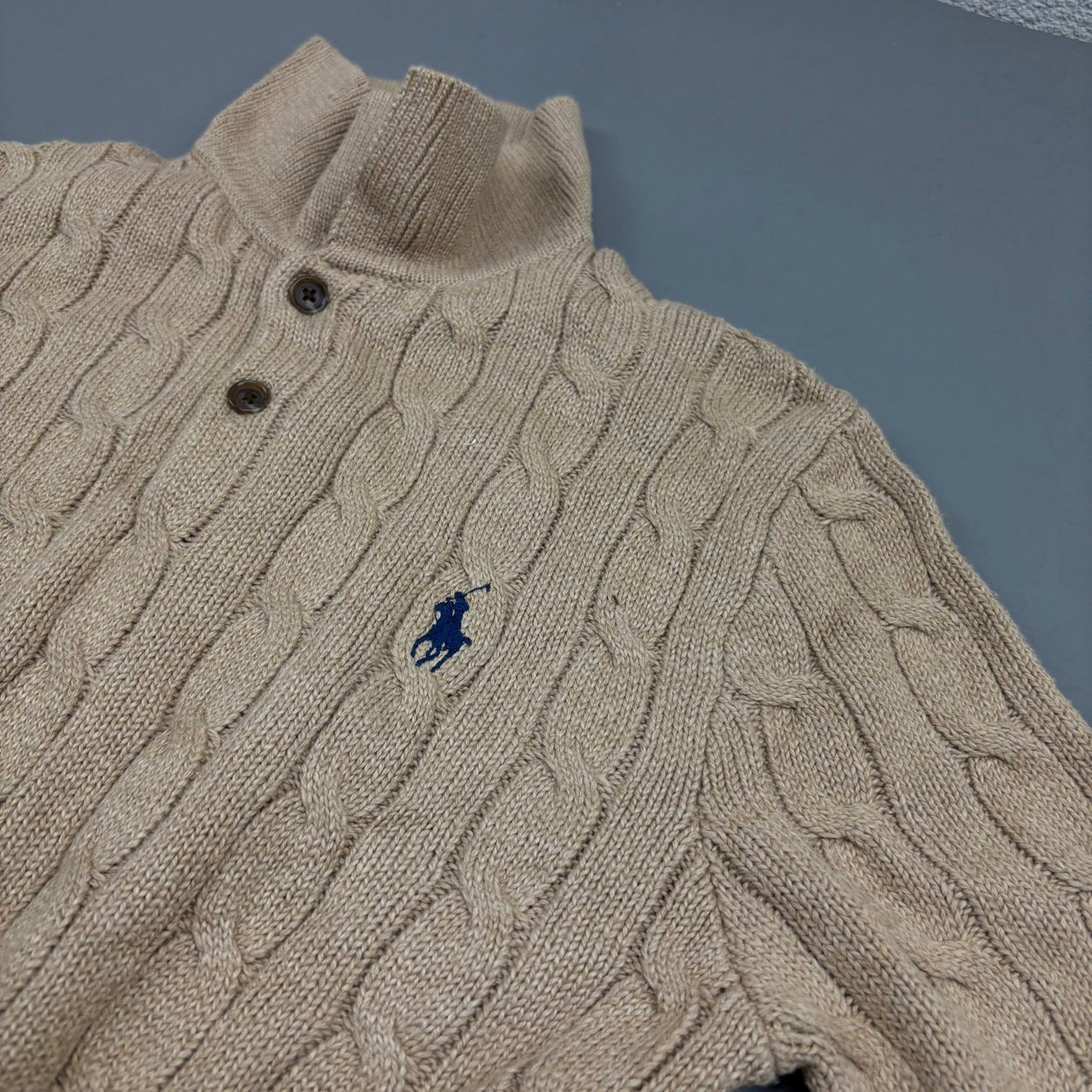 Light Brown Ralph Lauren Knitted T-Shirt - Women XS - Very Good - Revaleur