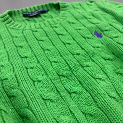 Light Green Ralph Lauren Knitted Sweater - M - Very Good Condition - Revaleur