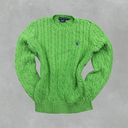 Light Green Ralph Lauren Knitted Sweater - M - Very Good Condition - Revaleur