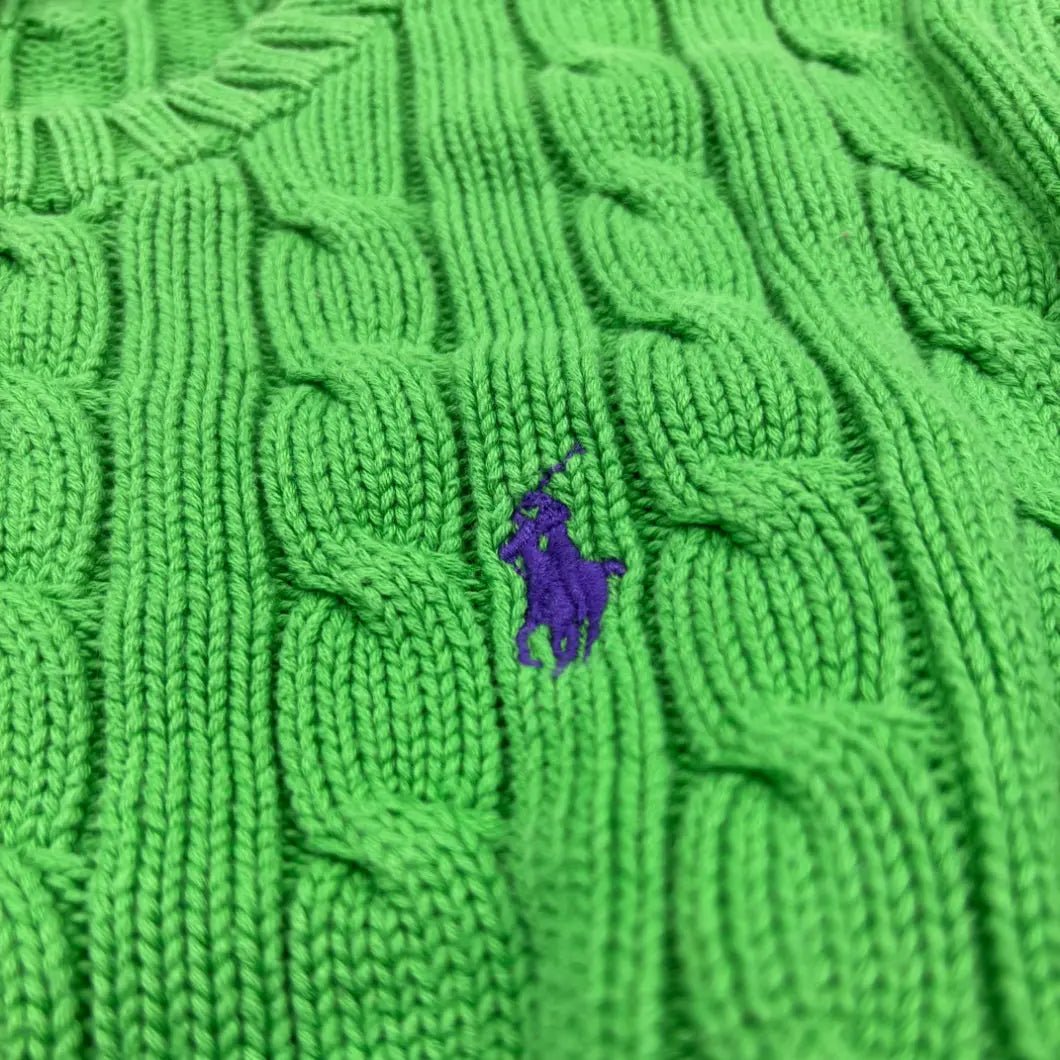 Light Green Ralph Lauren Knitted Sweater - M - Very Good Condition - Revaleur