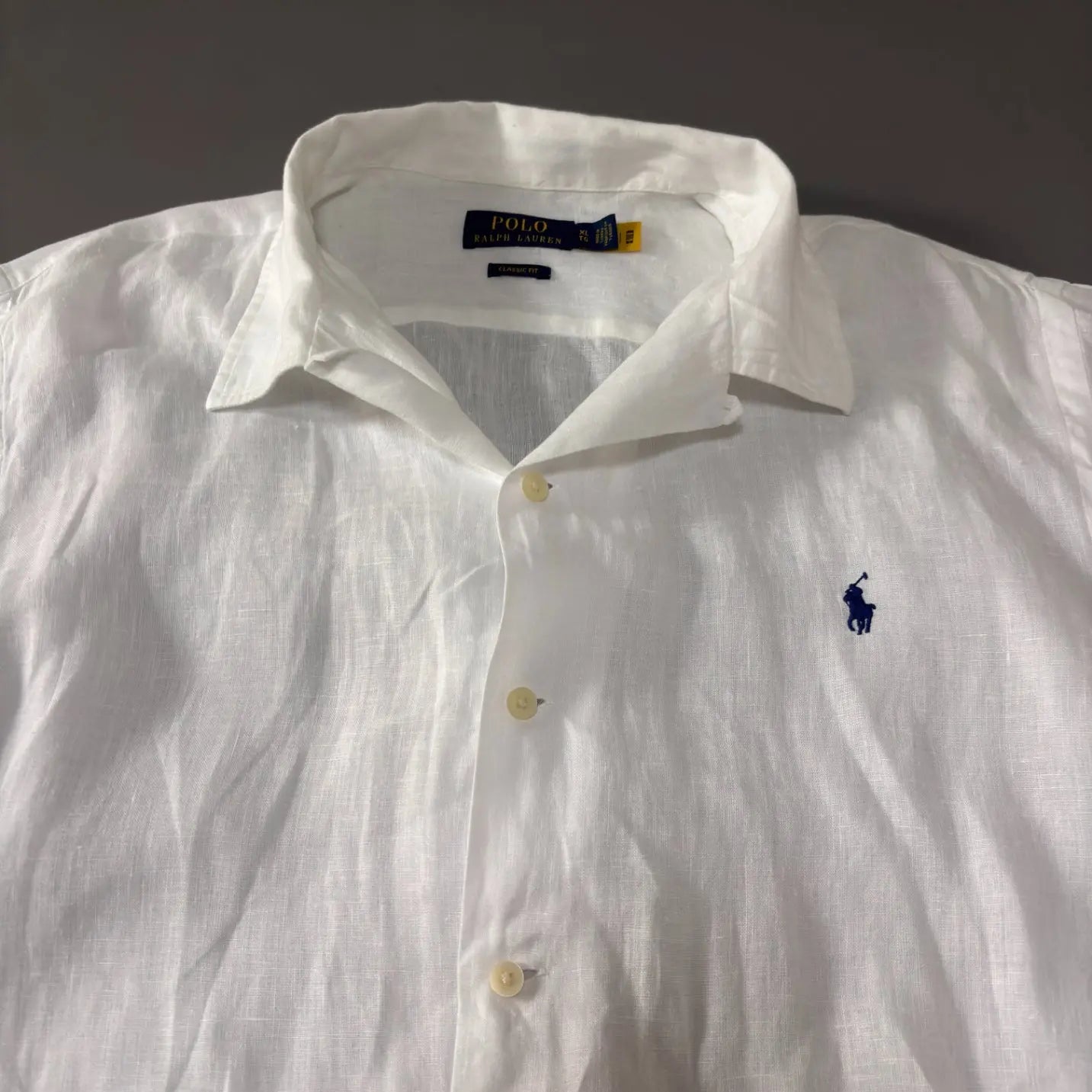 Linen White Polo Shirt Ralph Lauren - XL - New, Never Worn - Revaleur