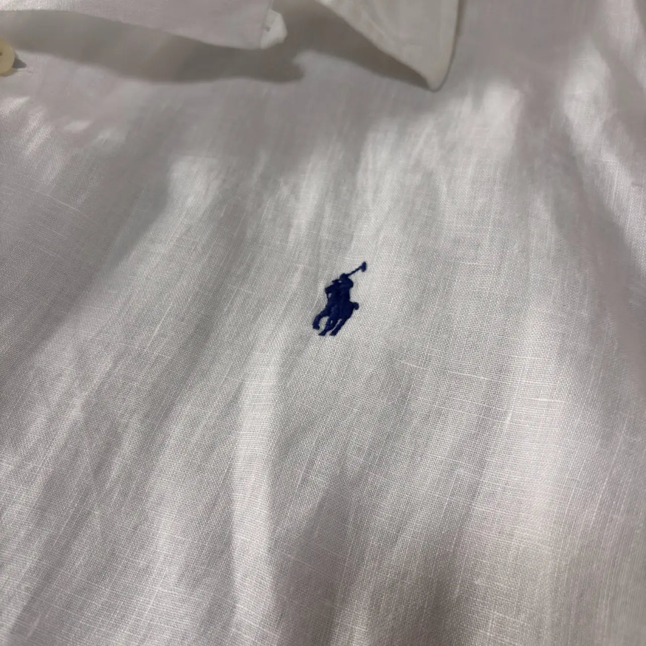 Linen White Polo Shirt Ralph Lauren - XL - New, Never Worn - Revaleur