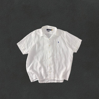 Linen White Polo Shirt Ralph Lauren - XL - New, Never Worn - Revaleur