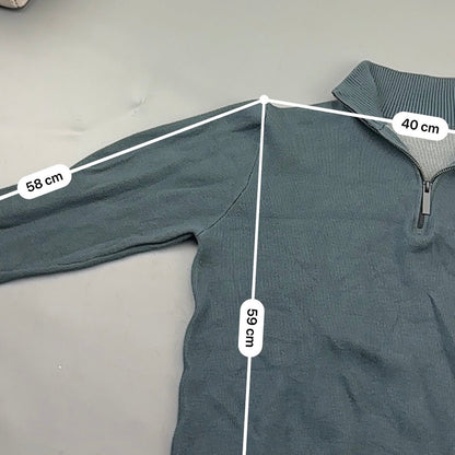 Navy Denham Half Zip - Men M - Very Good - Revaleur