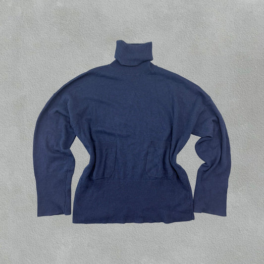Navy Massimo Dutti Turtleneck - Women S - Very Good - Revaleur
