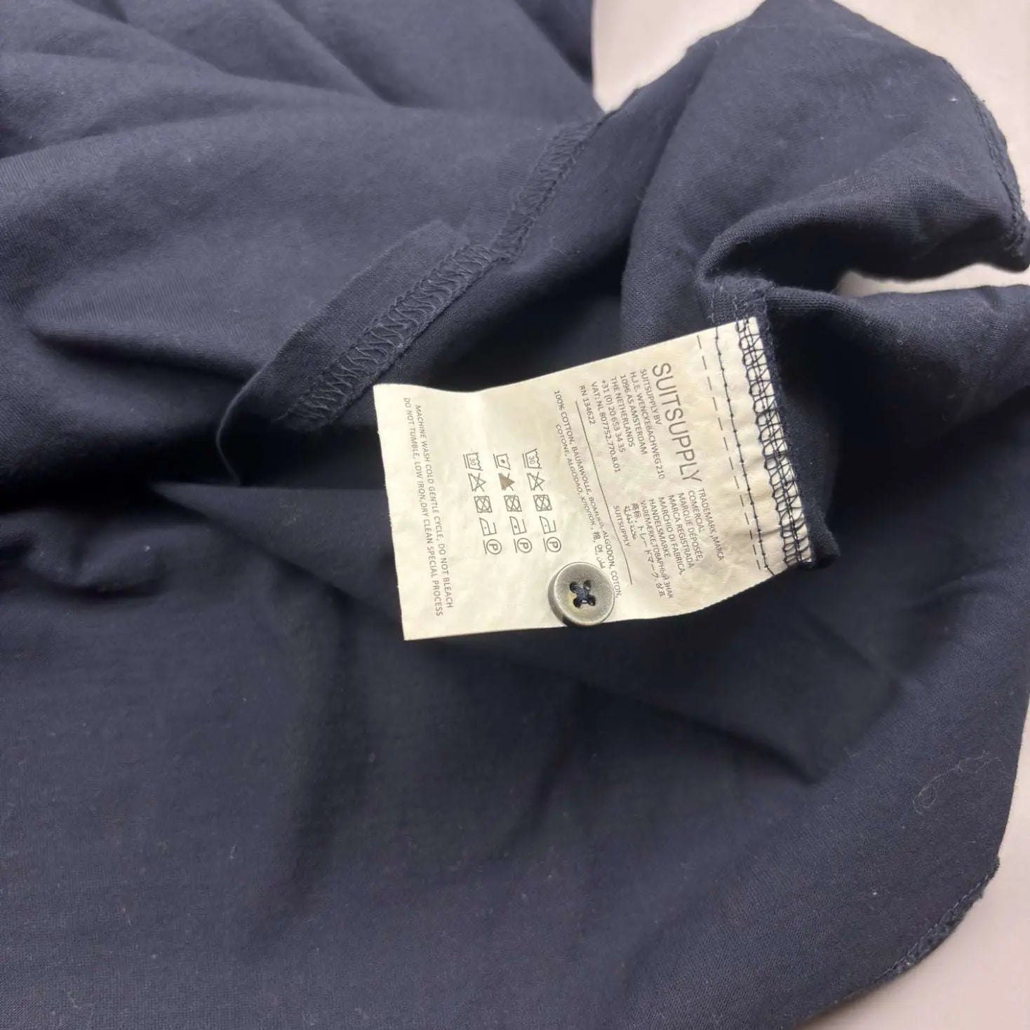 Navy Polo Shirt Suitsupply – L/W42 - Excellent Condition - Revaleur