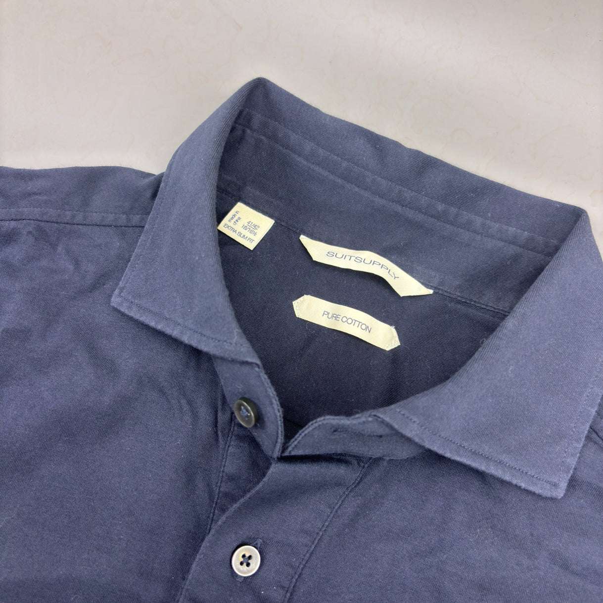 Navy Polo Shirt Suitsupply – L/W42 - Excellent Condition - Revaleur