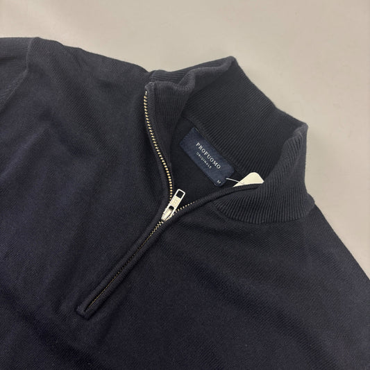 Navy Profuomo Half Zip - Men M - New - Revaleur