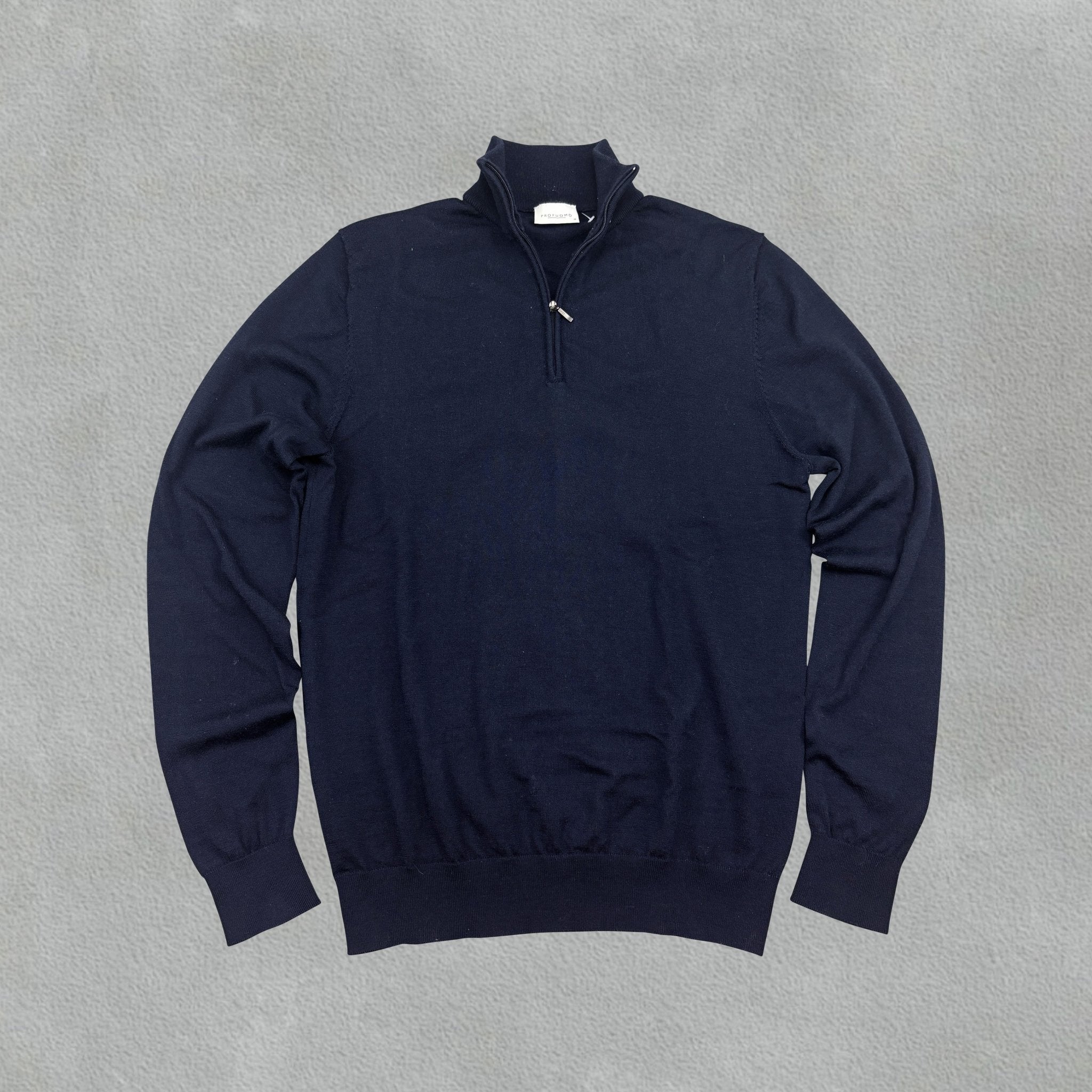 Navy Profuomo Half Zip - Men M - New - Revaleur