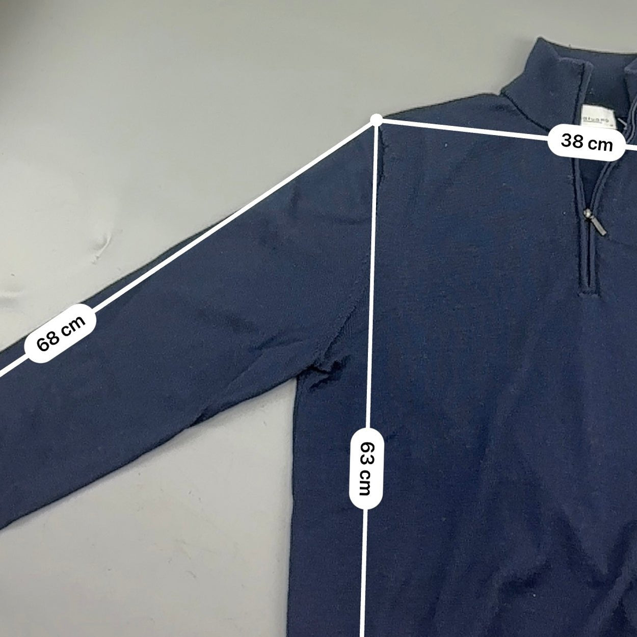 Navy Profuomo Half Zip - Men M - New - Revaleur