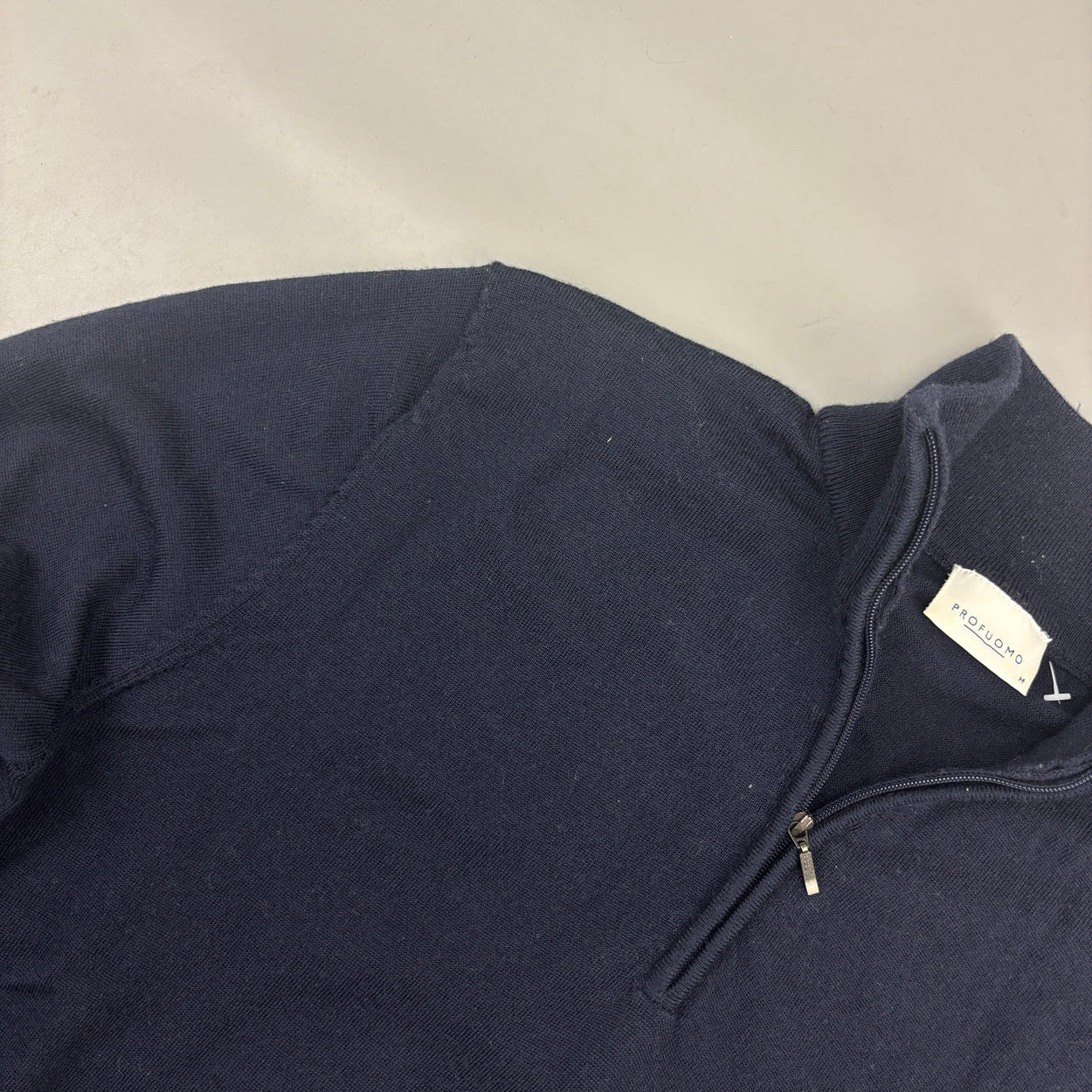 Navy Profuomo Half Zip - Men M - New - Revaleur