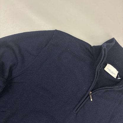 Navy Profuomo Half Zip - Men M - New - Revaleur
