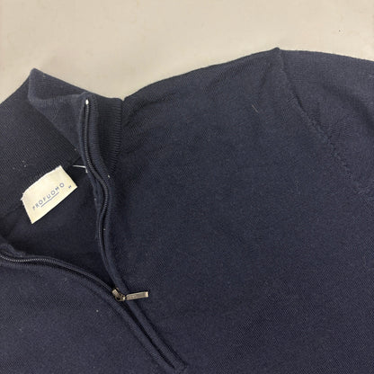 Navy Profuomo Half Zip - Men M - New - Revaleur