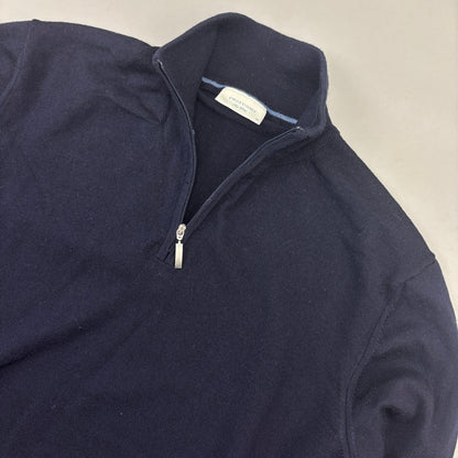 Navy Profuomo Half Zip - Men M - Very Good - Revaleur