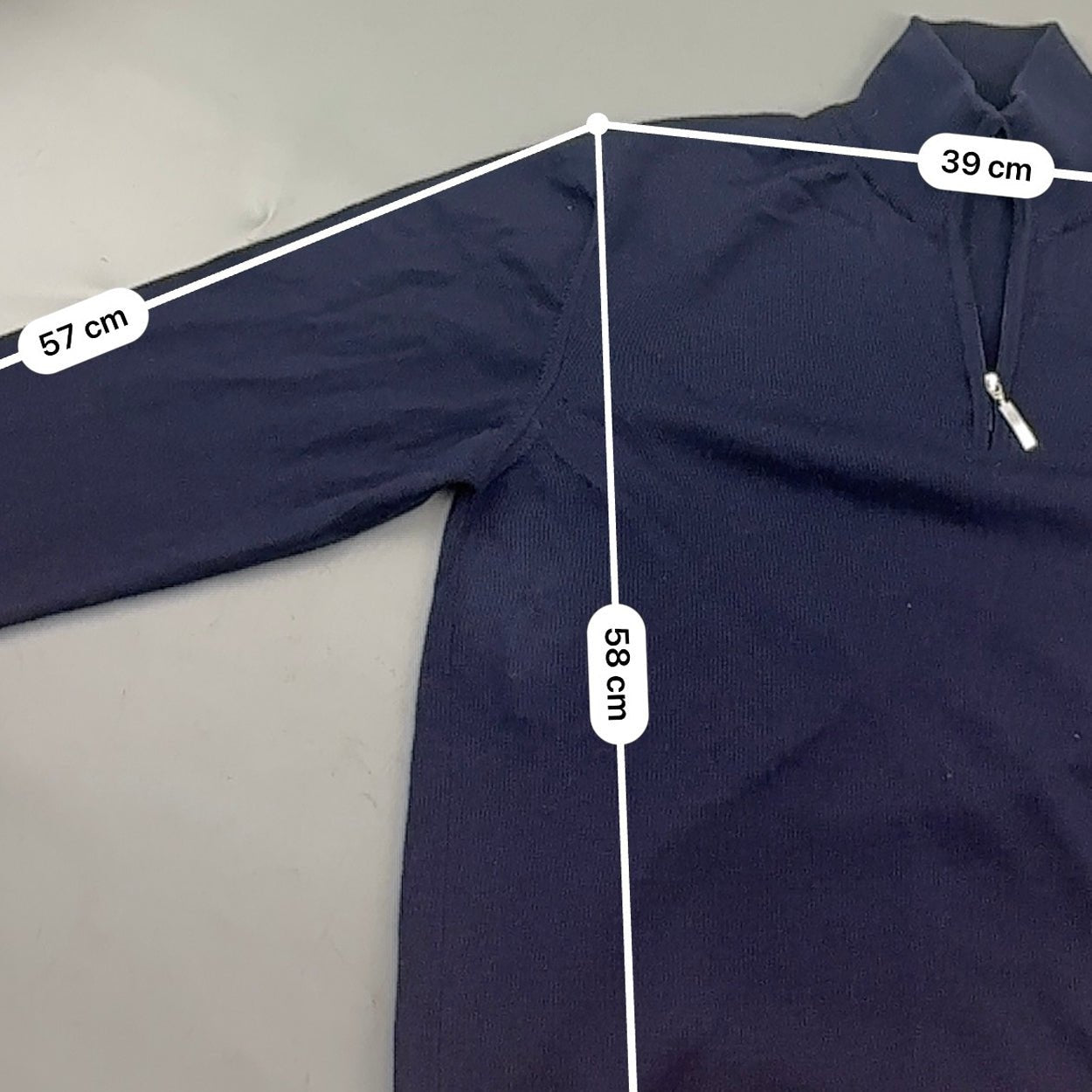 Navy Profuomo Half Zip - Men M - Very Good - Revaleur
