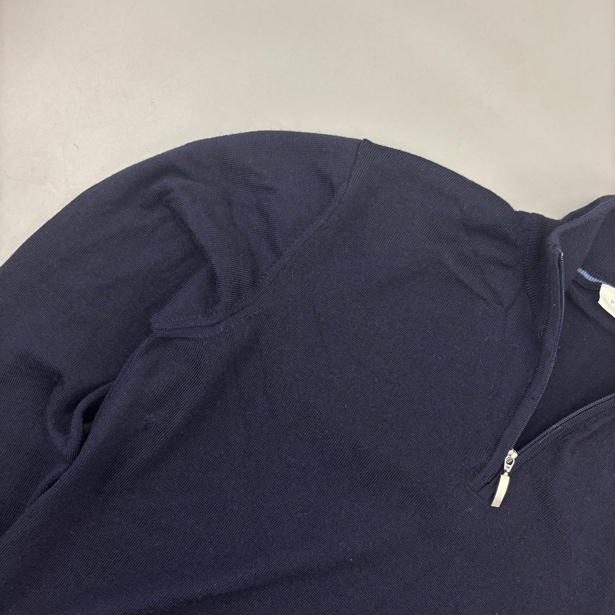 Navy Profuomo Half Zip - Men M - Very Good - Revaleur
