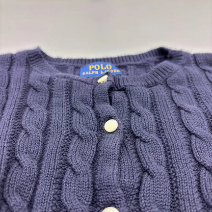 Navy Ralph Lauren Cardigan With Ruffle Hem - XL (Kids) - New, Never Worn - Revaleur