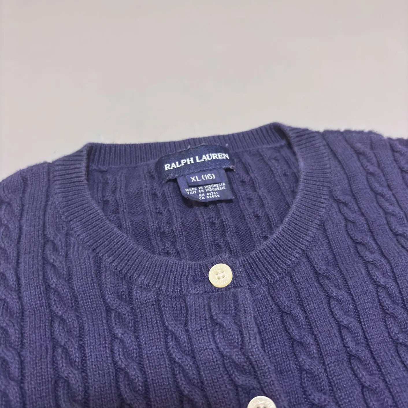 Navy Ralph Lauren Cardigan - XL (Kids) - New, Never Worn - Revaleur