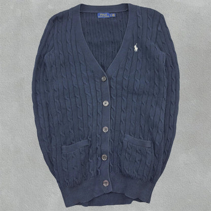 Navy Ralph Lauren Knitted Cardigan - S - Excellent Condition - Revaleur