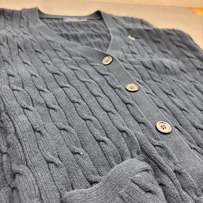 Navy Ralph Lauren Knitted Cardigan - S - Excellent Condition - Revaleur