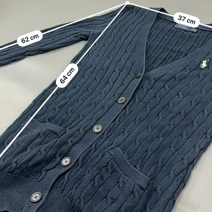Navy Ralph Lauren Knitted Cardigan - S - Excellent Condition - Revaleur