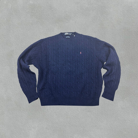 Navy Ralph Lauren Knitted Sweater - Men XL - Very Good - Revaleur