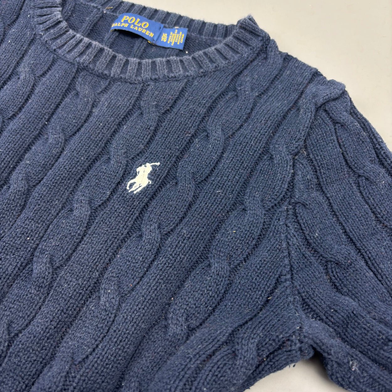 Navy Ralph Lauren Knitted T-Shirt - Women XL - Very Good - Revaleur