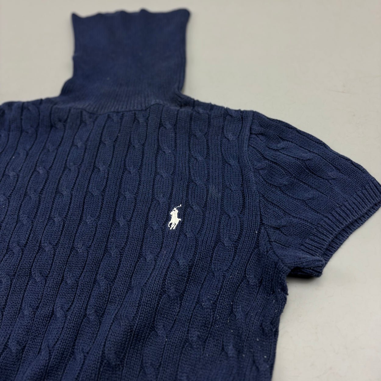 Navy Ralph Lauren Knitted Turtleneck Shirt - Women M - Very Good - Revaleur