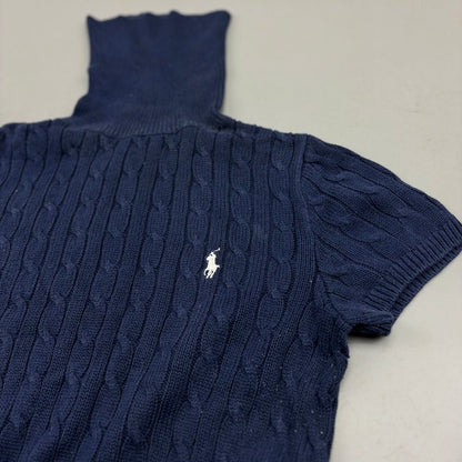 Navy Ralph Lauren Knitted Turtleneck Shirt - Women M - Very Good - Revaleur