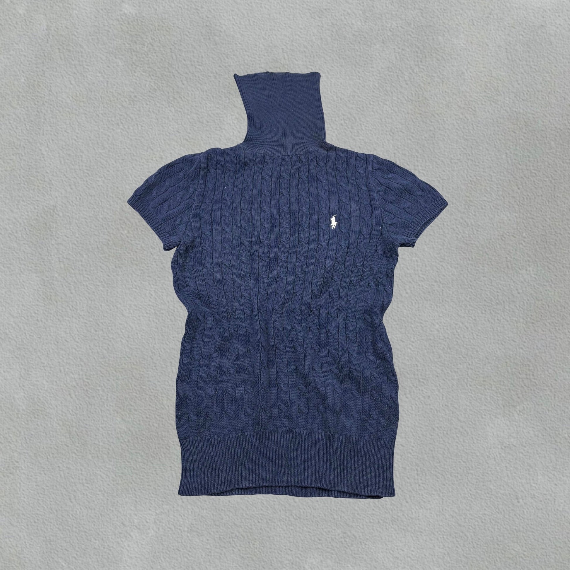 Navy Ralph Lauren Knitted Turtleneck Shirt - Women M - Very Good - Revaleur