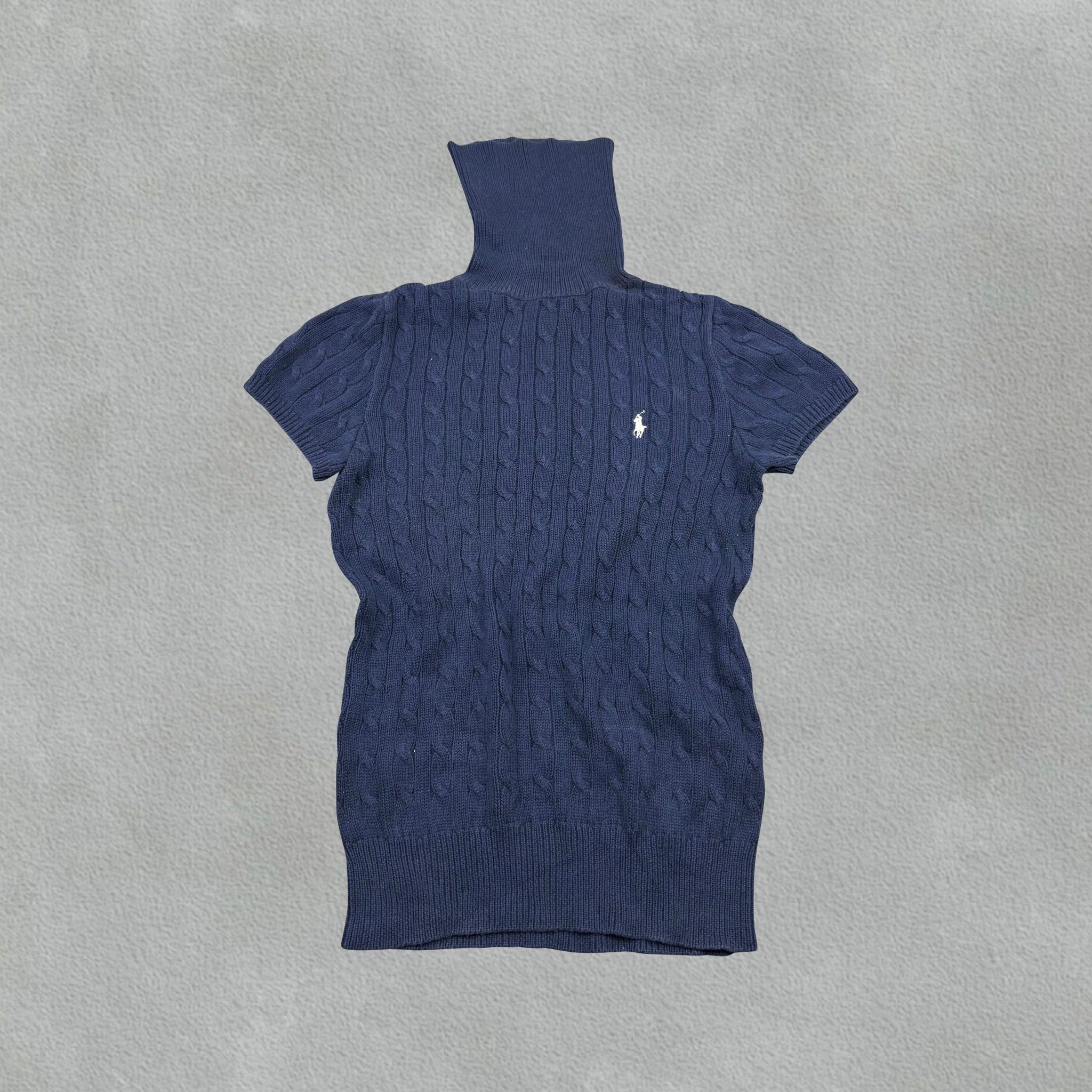 Navy Ralph Lauren Knitted Turtleneck Shirt - Women M - Very Good - Revaleur
