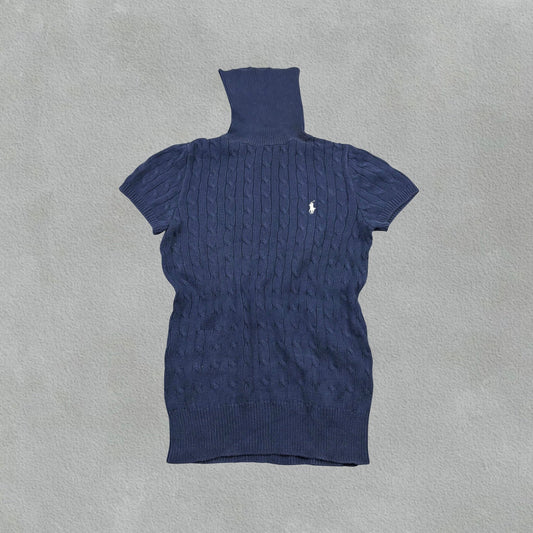 Navy Ralph Lauren Knitted Turtleneck Shirt - Women M - Very Good - Revaleur