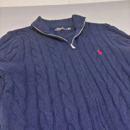 Navy Ralph Lauren Knitted Zip Vest - XL - Excellent Condition - Revaleur