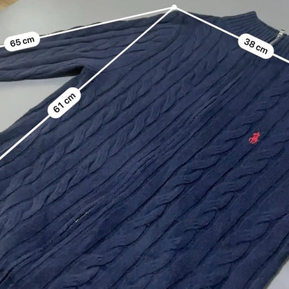 Navy Ralph Lauren Knitted Zip Vest - XL - Excellent Condition - Revaleur