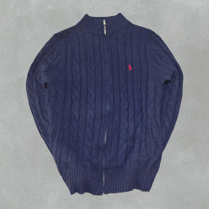 Navy Ralph Lauren Knitted Zip Vest - XL - Excellent Condition - Revaleur